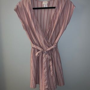 Pink & White Striped Romper